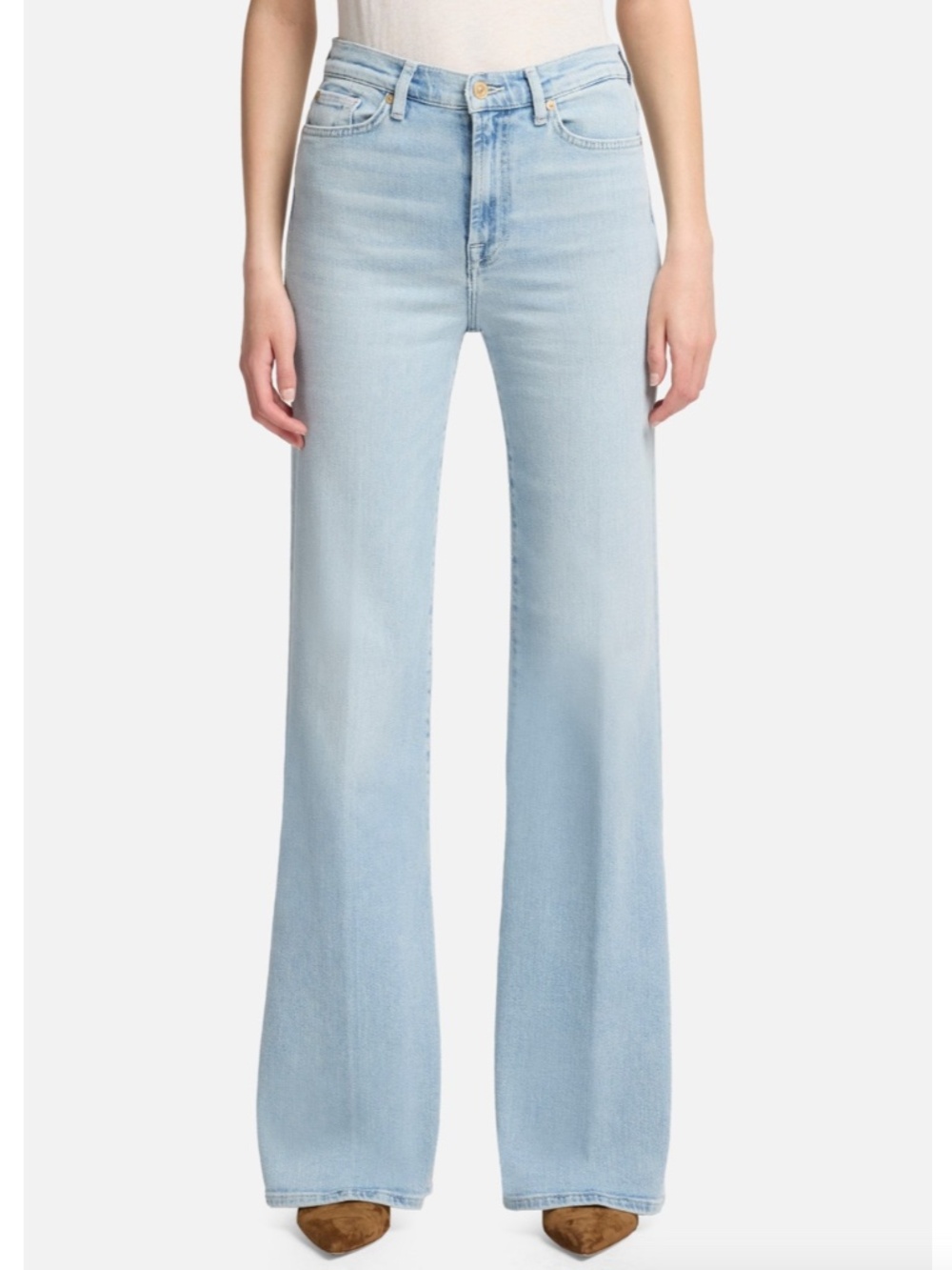 7 For All Mankind Dojo Flare Jeans Light Blue Women’s Size 27 NWT